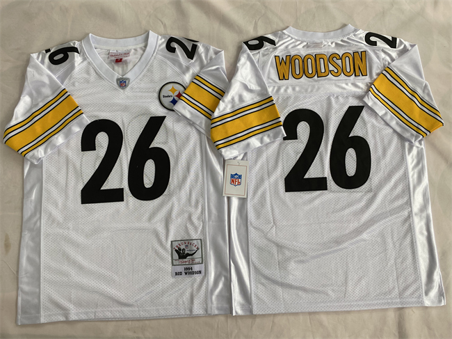 Men's Pittsburgh Steelers #26 Rod Woodson White Stitched Football Jersey